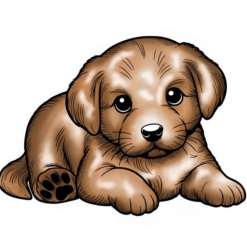 a cute realistic puppy