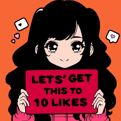 girl holding up sign that says let’s get this to 10 likes realistic