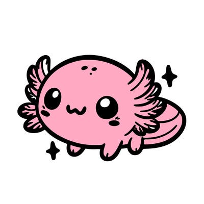 cute easy baby axolotl