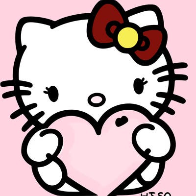hello kitty with a hart