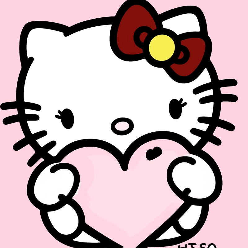 hello kitty with a hart