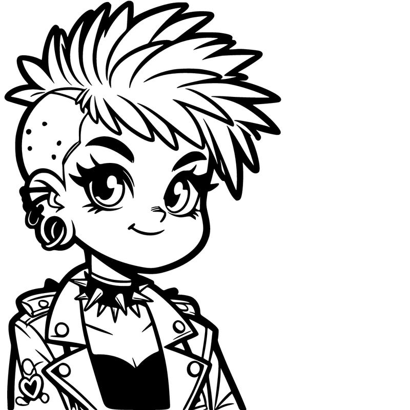 punk girl with clean lines