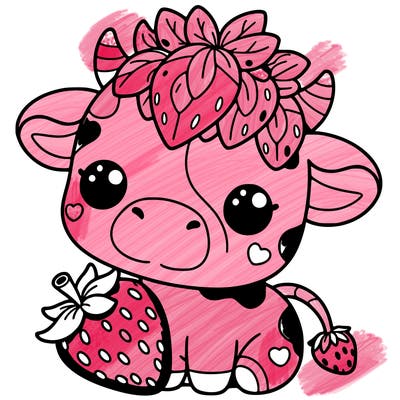 cute strawberry cow