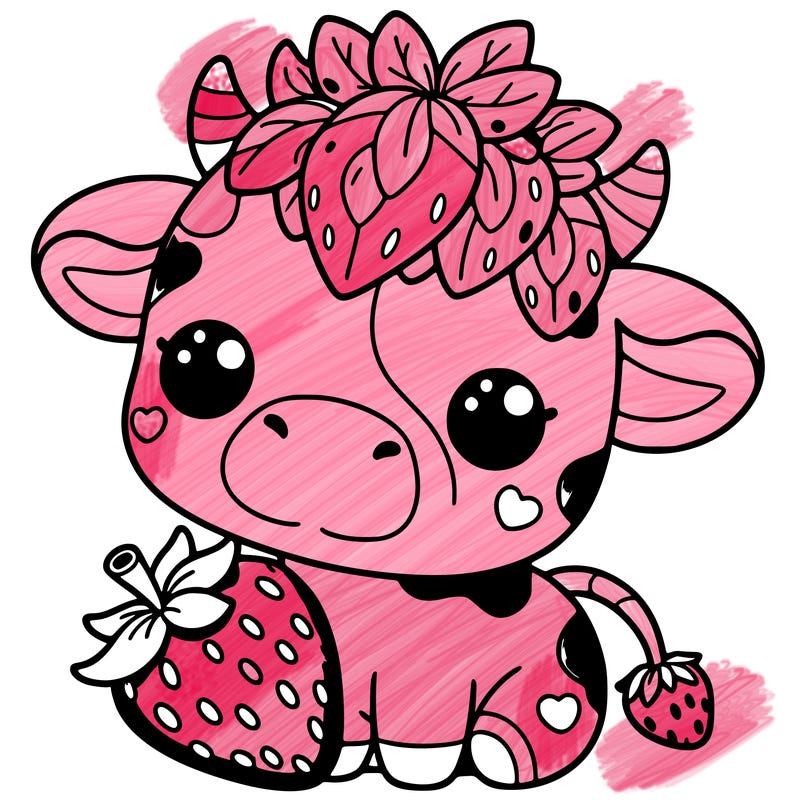 cute strawberry cow