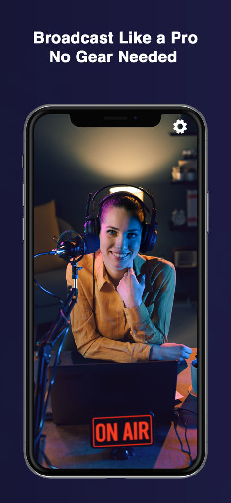 PhoneCam - Local Wifi Camera - A woman using her smartphone as a professional camera for high-definition broadcasting and streaming