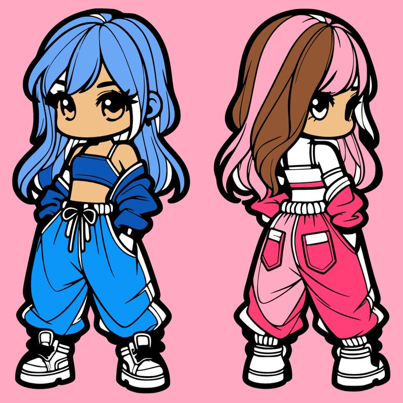 girl in crop top and baggy pants