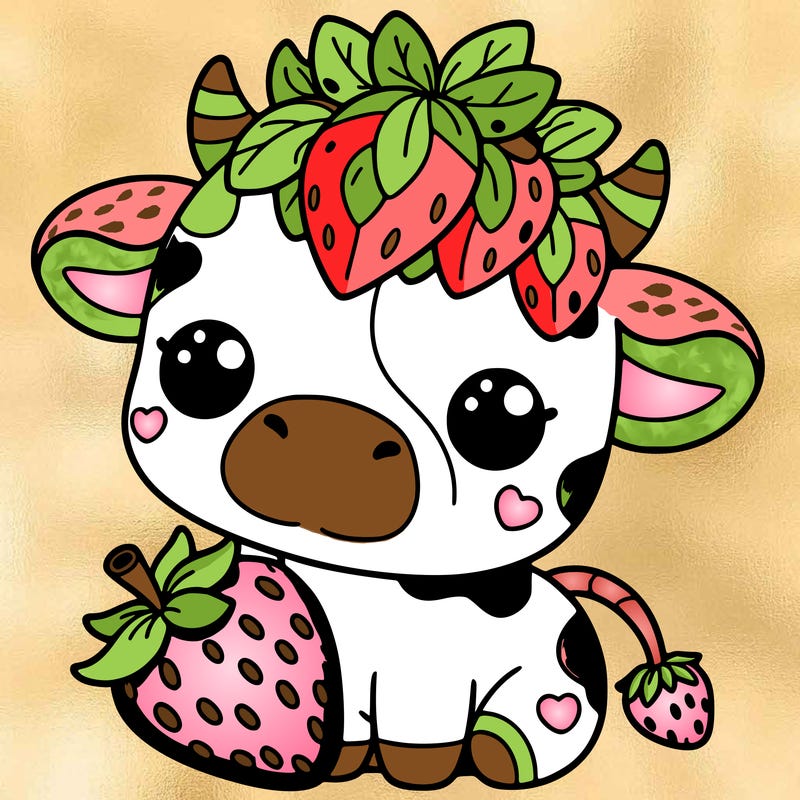 cute strawberry cow