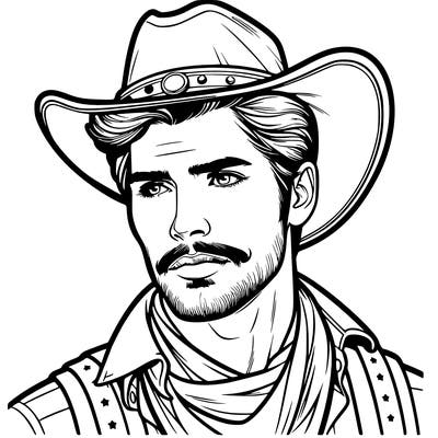 realistic handsome cowboy