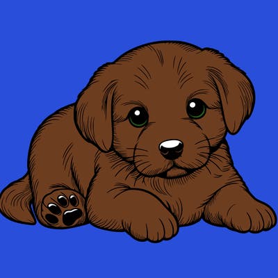 a cute realistic puppy