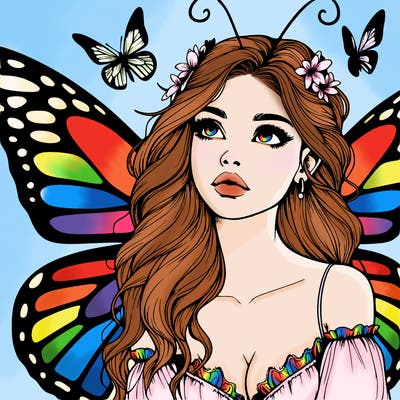 butterfly fairy realistic girl