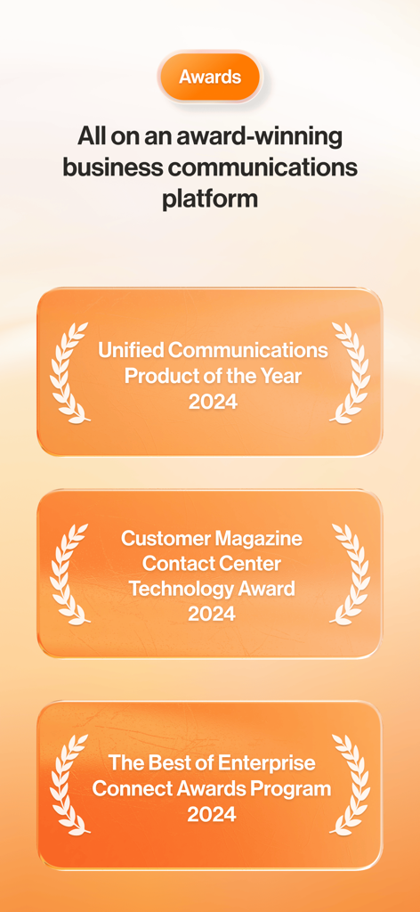 RingCentral award winning business communications platform showcasing three 2024 industry awards