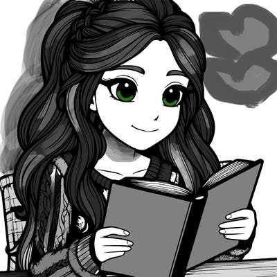 realistic girl reading a book