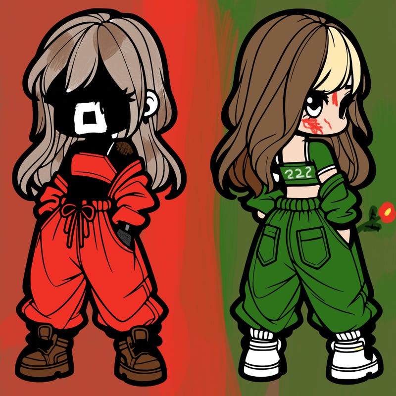 girl in crop top and baggy pants