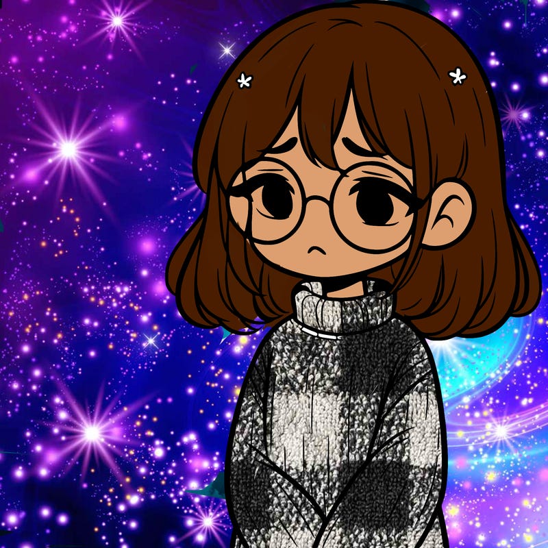 sad girl with glasses in a sweater