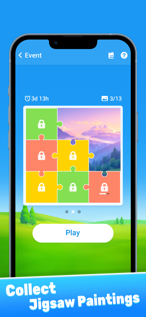 Sudoku: Train Brain Puzzles - Pantalla móvil de Sudoku Train Brain Puzzles que muestra una interfaz de evento de puzzle de rompecabezas