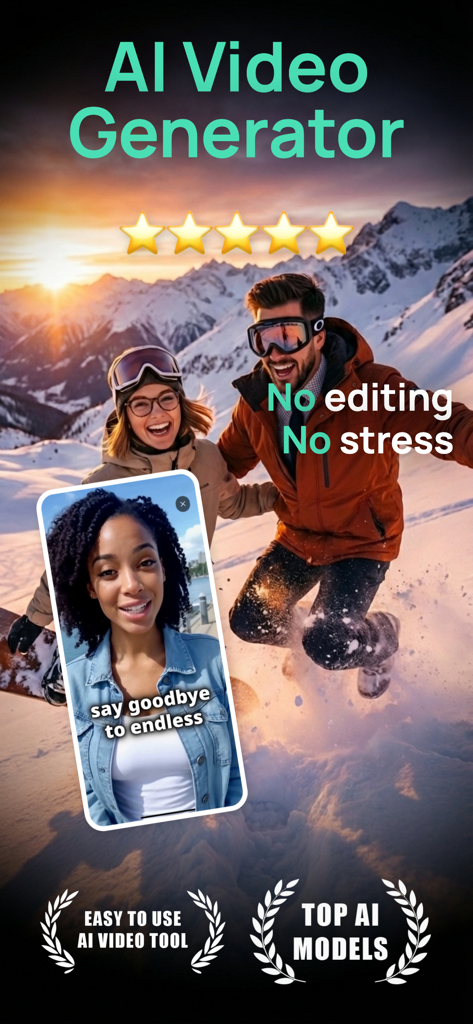 Video Studio - Lemon Vid AI - Lemon Vid AI app screenshot showcasing AI video generation features for social media creators with no editing required