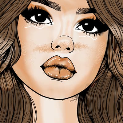 really realistic girl with lips
