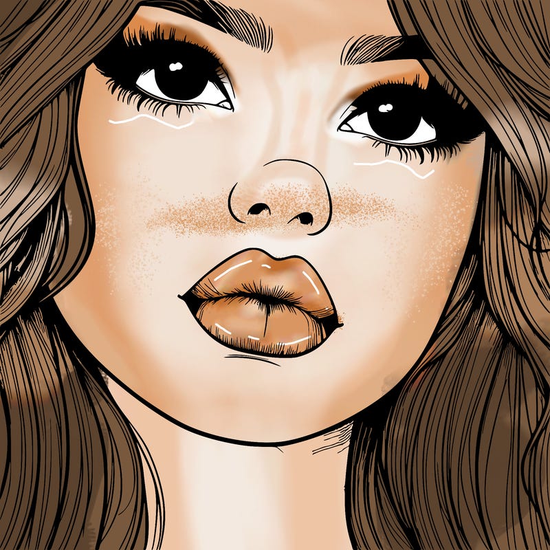 really realistic girl with lips
