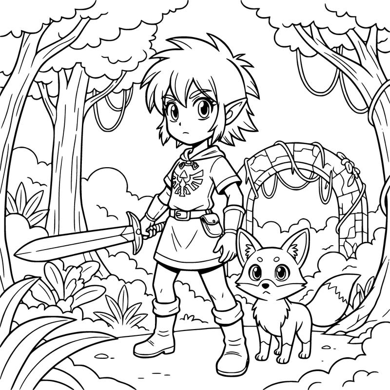 girl (12) lost in woods (zelda vibes)