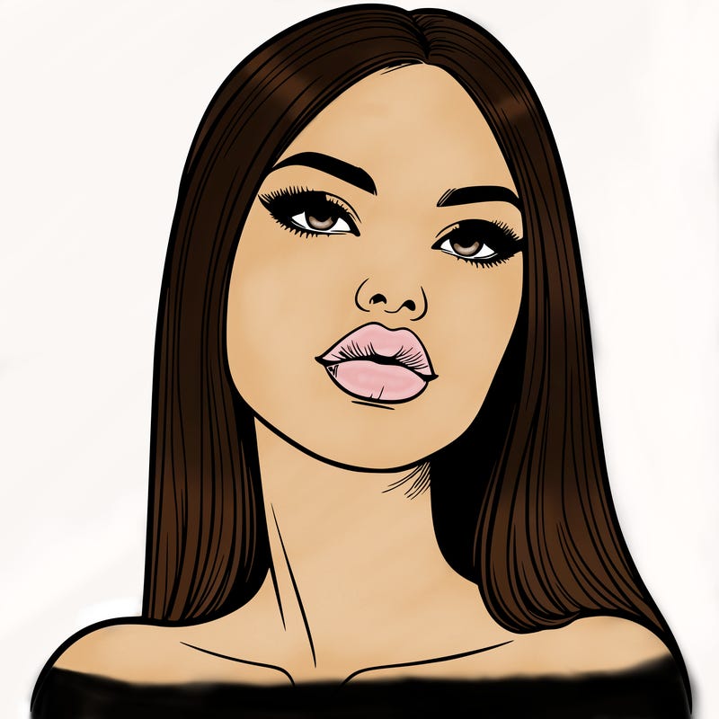 realistic woman with full lips
