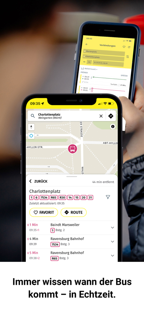 tws.mobil - tws mobilアプリがスマートフォンでリアルタイムのバス出発を表示。