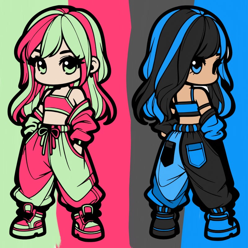 girl in crop top and baggy pants