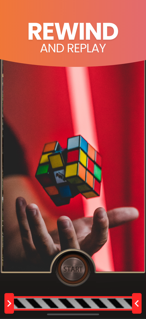 Reverse Video FX: Rewind Movie - Uma mão criando um truque de mágica com um cubo mágico levitando usando efeitos de vídeo reverso