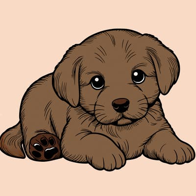 a cute realistic puppy