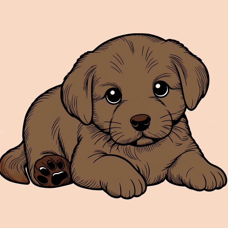 a cute realistic puppy