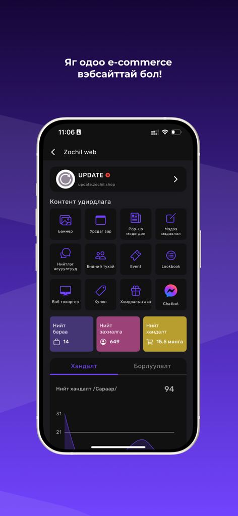 Zochil Business - Zochil Business app dashboard showing store management tools and sales performance statistics