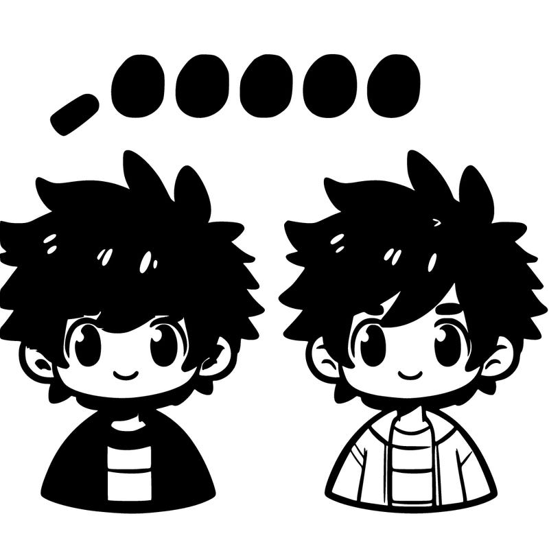 boy with green and black fluffy hair