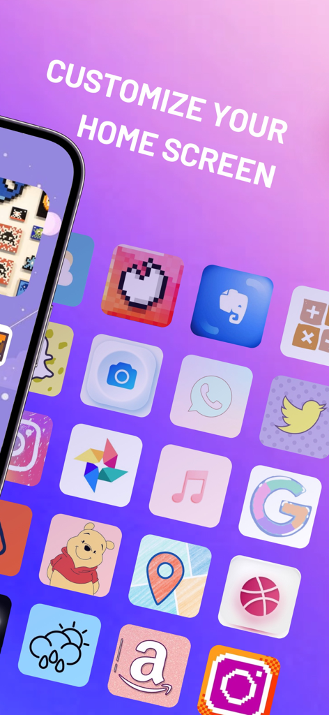 A variety of aesthetic and cute custom app icons for iPhone home screen customization
