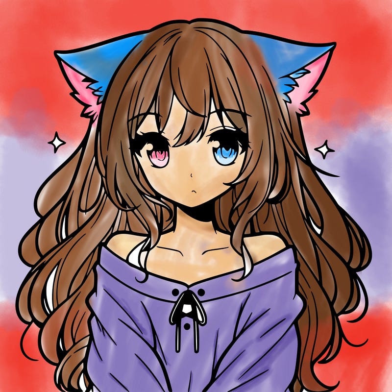 cute anime girl with cat ears