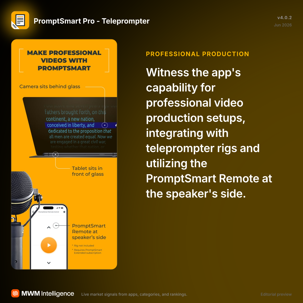 PromptSmart Pro - Teleprompter - Photo & Video App | MWM
