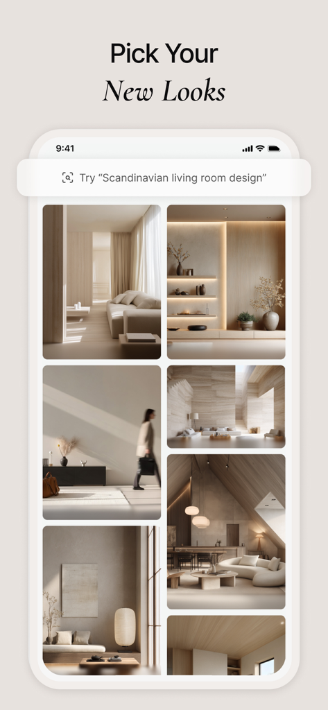 CozyAI - AI Home Design - A gallery of minimalist interior design styles in the CozyAI app
