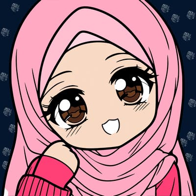 a hijab anime  girl