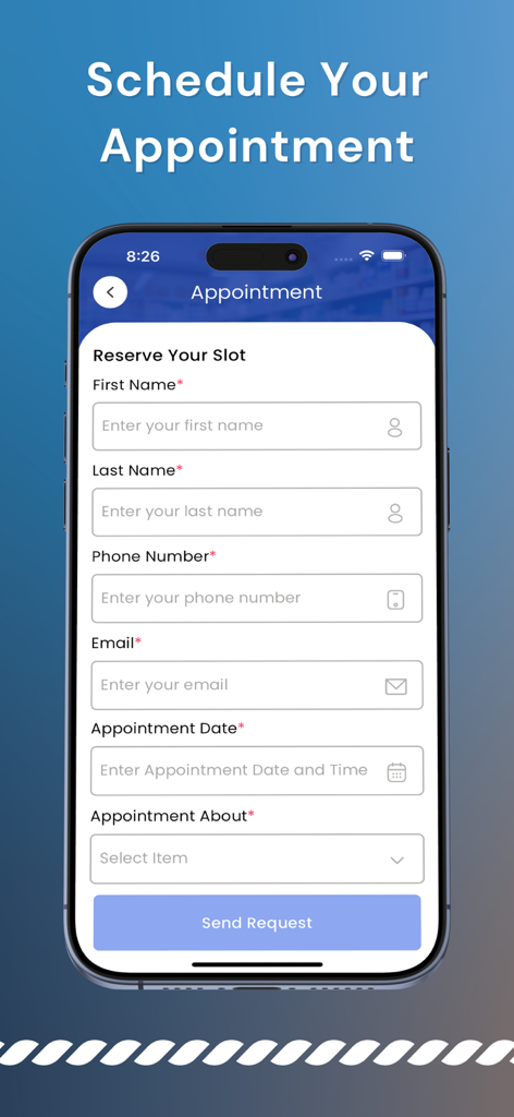 Quick Rx - Quick Rx app screen for scheduling a medical appointment with a specialist