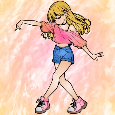 realistic girl danceing