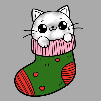 cute cat in a sock