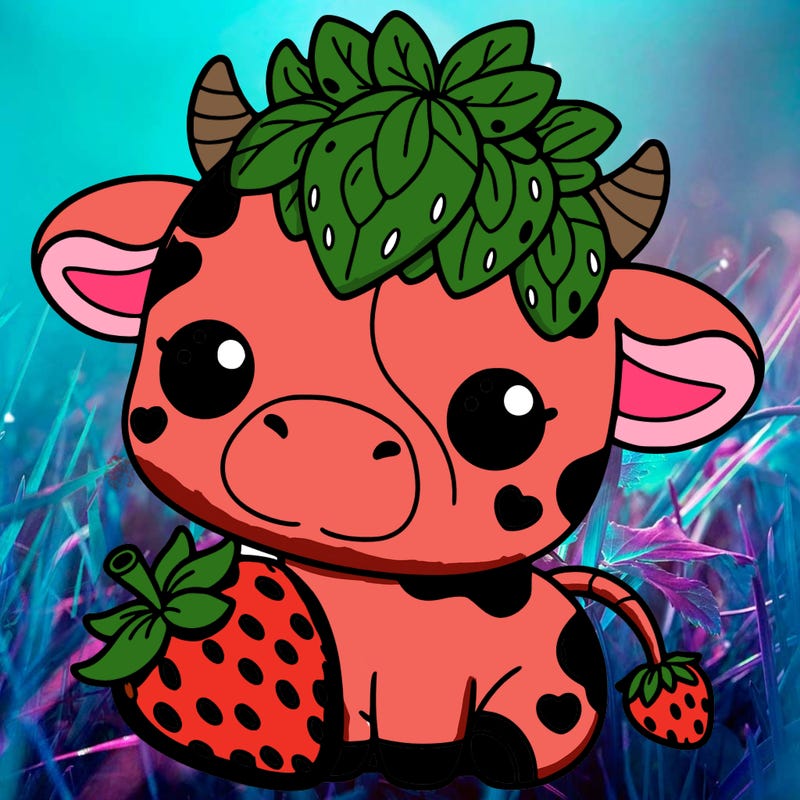 cute strawberry cow