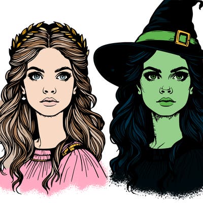 realistic witch woman