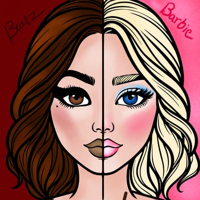 realistic girl split half