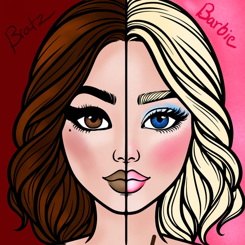 realistic girl split half