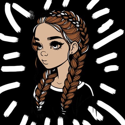 realistic girl with braids