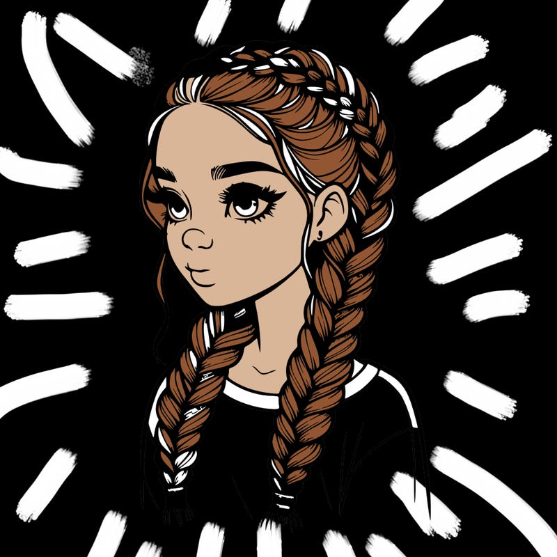 realistic girl with braids