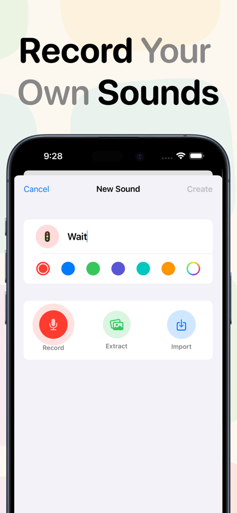Klang - Sound Board Widget - Interface for recording and importing custom sounds in the Klang app