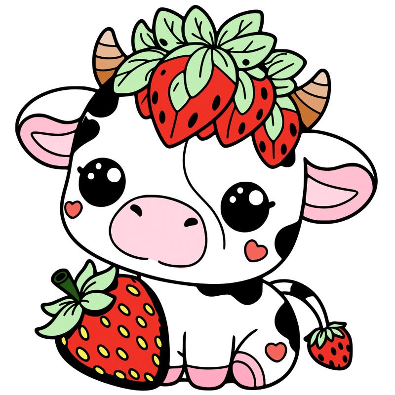 cute strawberry cow