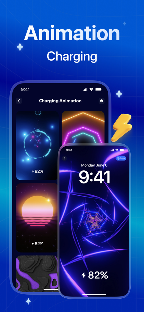 Cleaner Rocket - Selection of vibrant and aesthetic phone charging animations