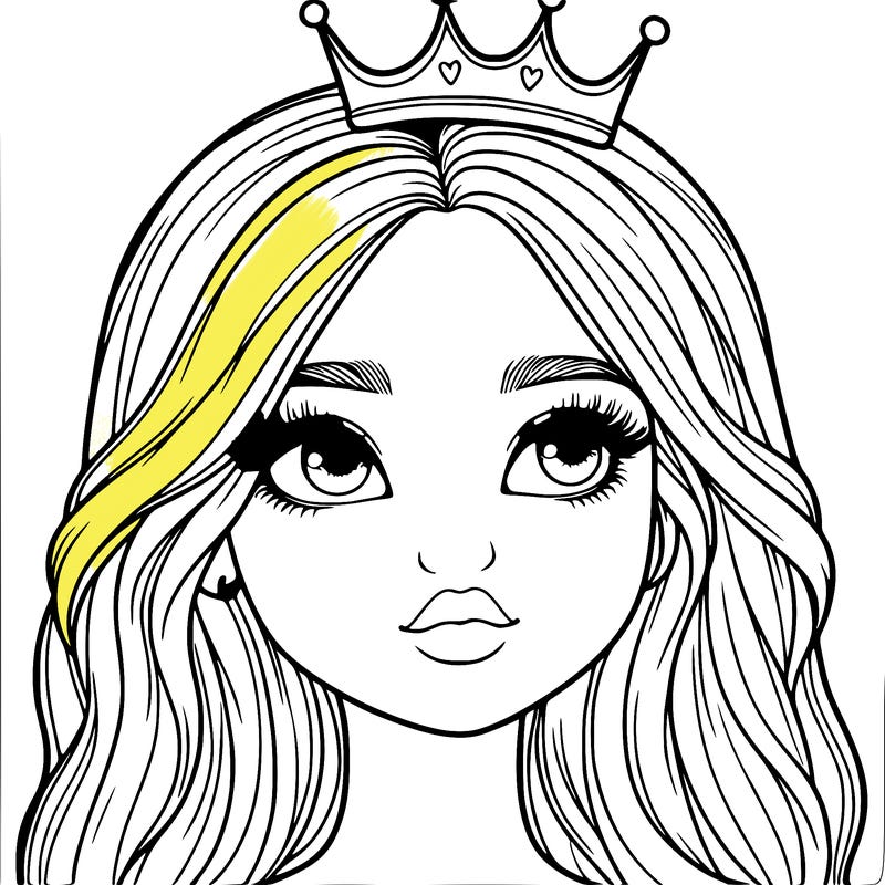 a realistic girl with a crown on
