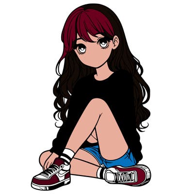 girl sitting realistic